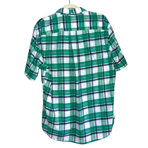 Brooks Brothers Plaid Blue and Green Short Sleeve Button Down 100% Cotton XL - Picture 4 of 7